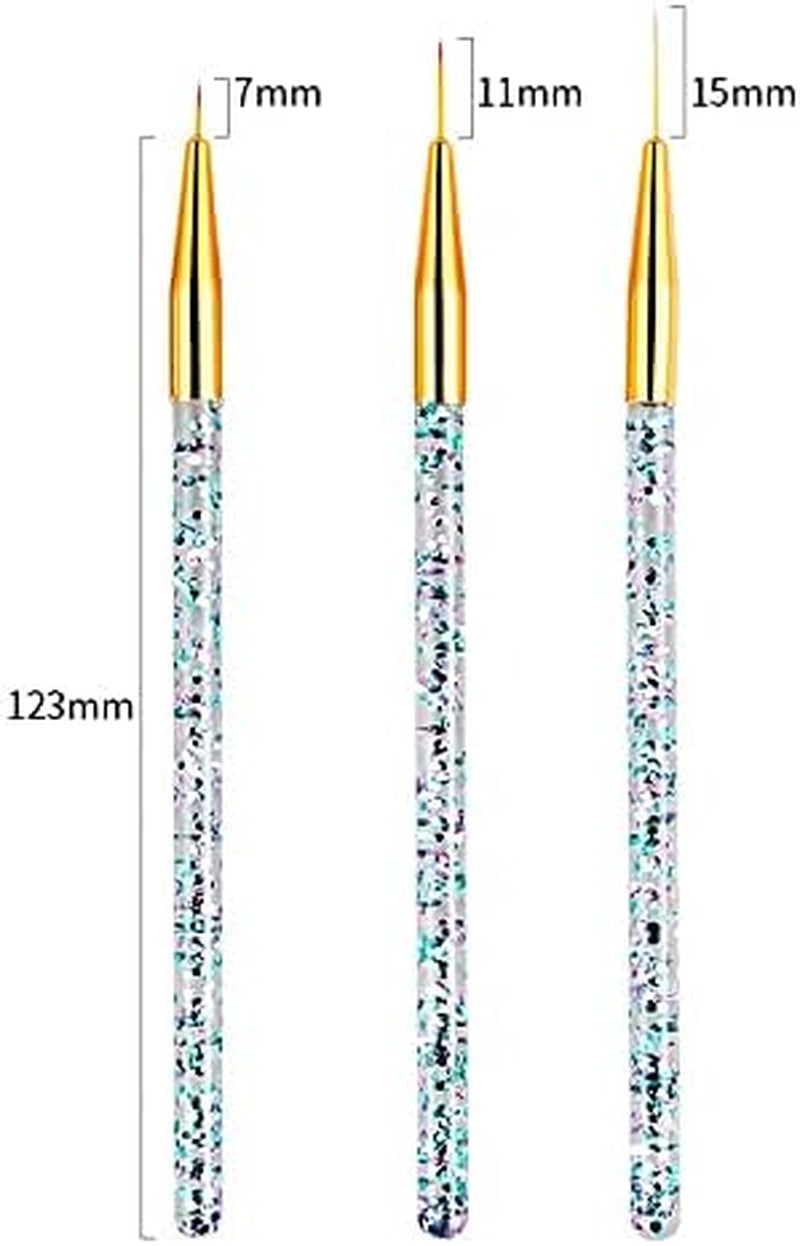 31Pcs Nail Art Brushes, Nail Art Tool Set, Dotting Tools, Dust Brush,Striping Brushes for Long Lines, Drawing Pen for Gel Polish Design Supply